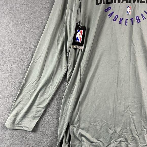 Nike Shirt Mens XL Tall Gray Sacramento Kings Dri-Fit Long Sleeve Team Issued - Picture 4 of 10